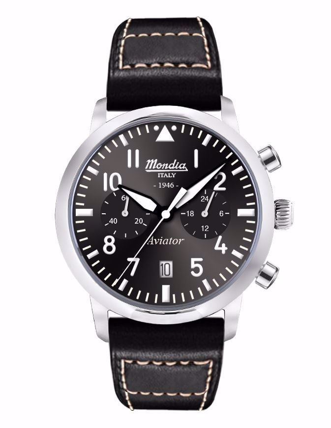 Armbanduhr Mondia Italien 1946 Aviator Militär Mi780ACSL/220