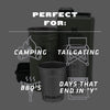 Stanley Stainless Steel Shot Glass and Flask Gift Set - Hammertone Green
