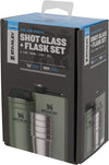 Stanley Stainless Steel Shot Glass and Flask Gift Set - Hammertone Green