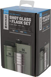 Stanley Stainless Steel Shot Glass and Flask Gift Set - Hammertone Green