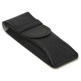 DASSARI Textured Italian Black Leather Watch Pouch