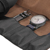 DASSARI Vintage Black Leather 5 x Slot Watch Roll
