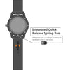 Premium Silicone Rubber 22mm Orange Quick Release Strap with Black Stitching