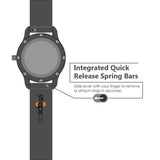 Premium Silicone Rubber 22mm Orange Quick Release Strap with Black Stitching