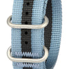 BERTUCCI Heavy-Duty Nylon Webbing Band, 22mm Sea Gray with Black Stripe