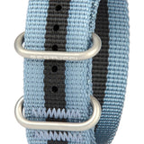 BERTUCCI Heavy-Duty Nylon Webbing Band, 22mm Sea Gray with Black Stripe