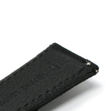 DASSARI Premium 22mm Black Nylon Quick Release Strap with Orange Stitching & Leather Backing