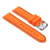Premium Silicone Rubber 22mm Orange Quick Release Strap with Black Stitching
