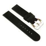 Suede Heavy Duty Quick Release 22mm Black Strap with Leather Backing