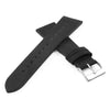 DASSARI Belize Nubuck Leather Black 22mm Strap with Detailed Stitching