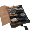DASSARI Vintage Black Leather 5 x Slot Watch Roll